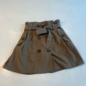 Military Green Buttoned Skirt